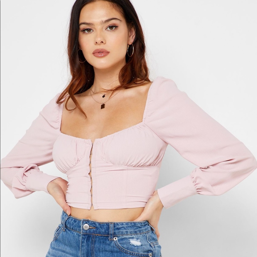 Forever 21 Puffed Sleeve Bustier Top